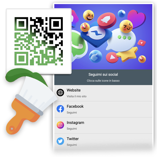 Personalizza QR Code social media colori logo