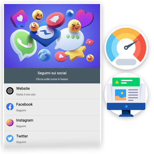 Scansione QR Code social media veloce immediata