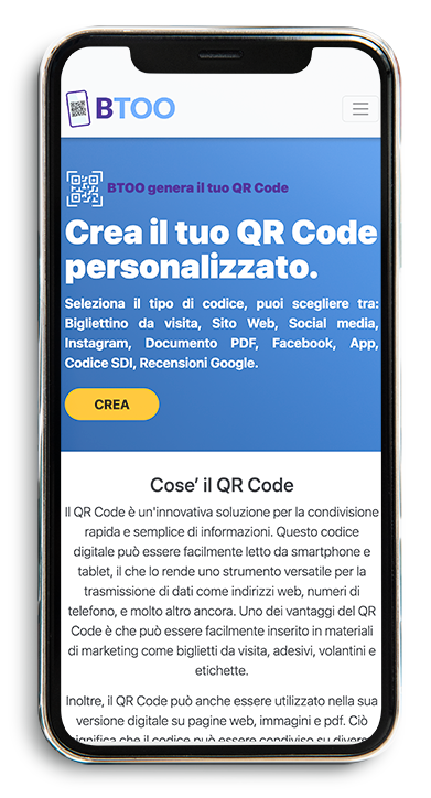 QR Code per sito web esempio mockup